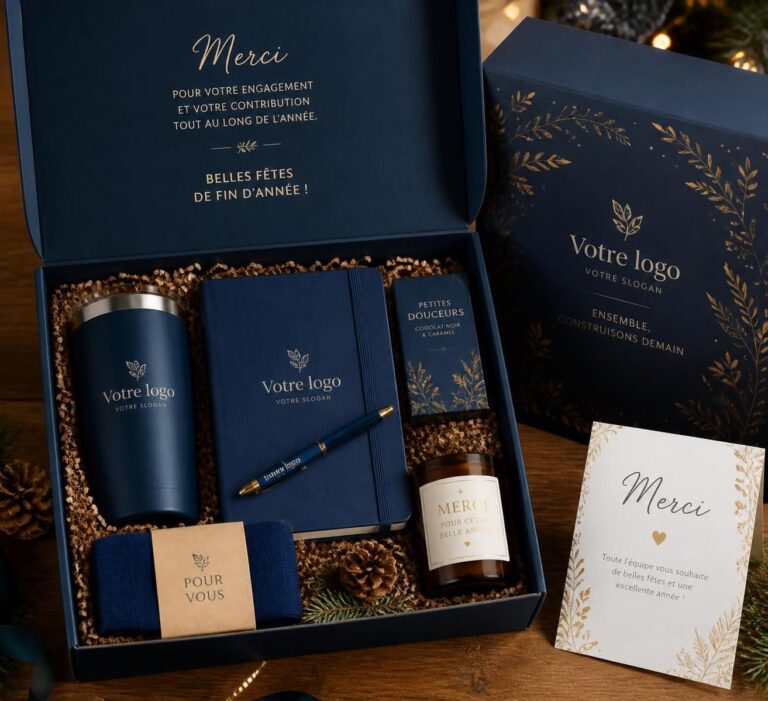 Coffret de cadeaux de fin d'année personnalisés pour entreprise